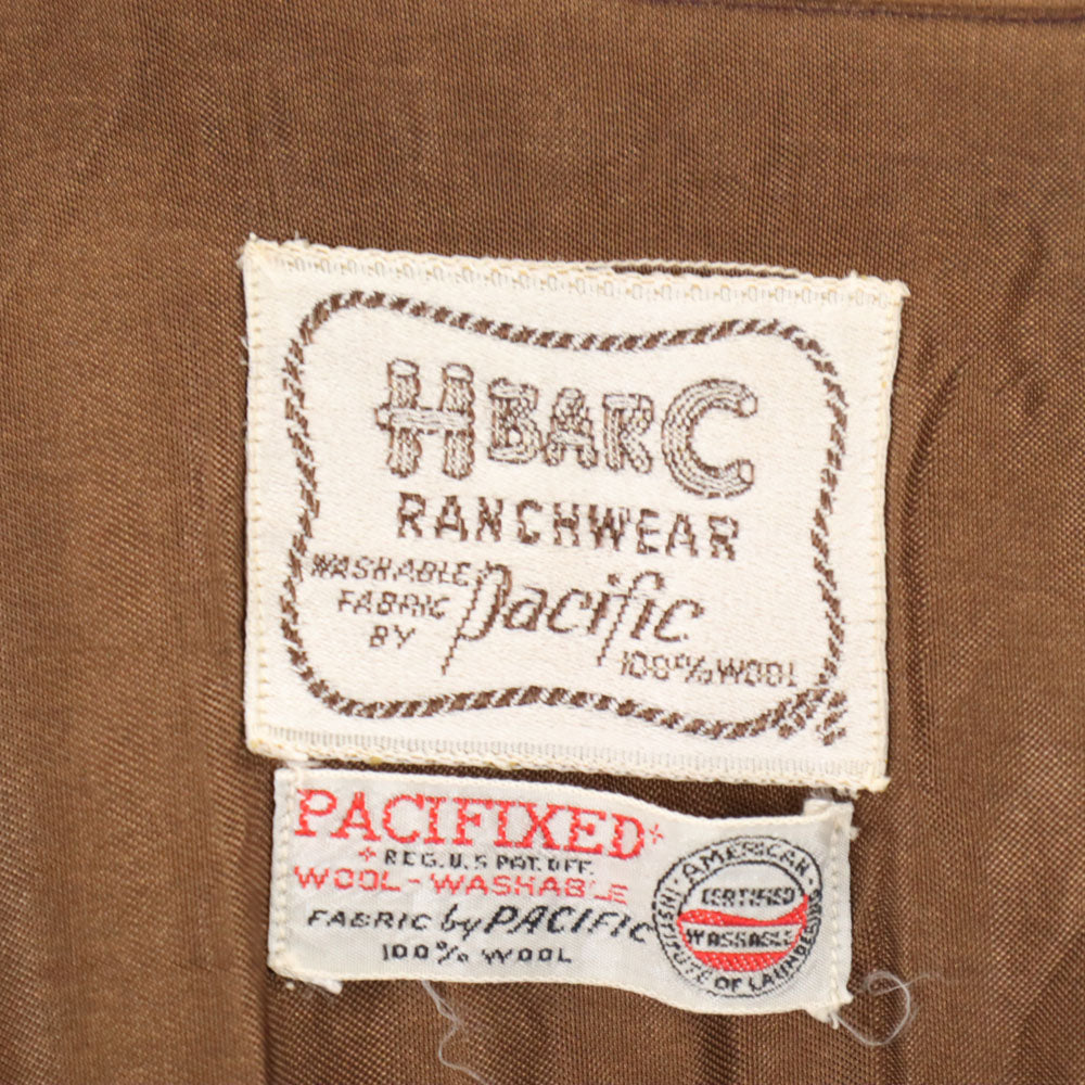 H BAR C エイチバーシー 60s ウール ヴィンテージ 長袖 シャツ ワインレッド メンズ