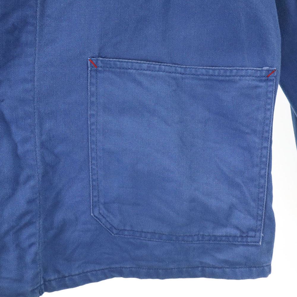 エンジニアードガーメンツ USA製 長袖 ヘリンボーン カバーオール S ブルー Engineered Garments INTERMEDIATES メンズ