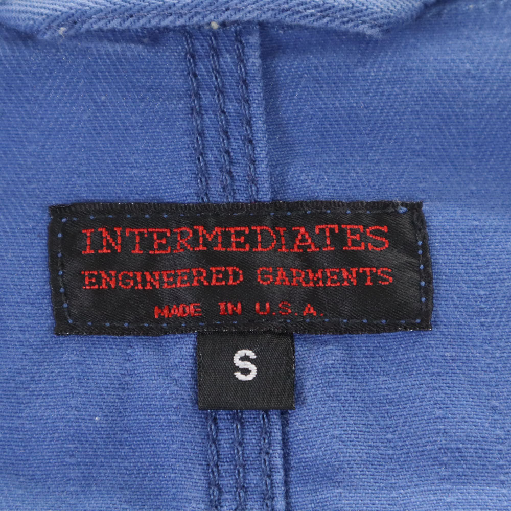 エンジニアードガーメンツ USA製 長袖 ヘリンボーン カバーオール S ブルー Engineered Garments INTERMEDIATES メンズ