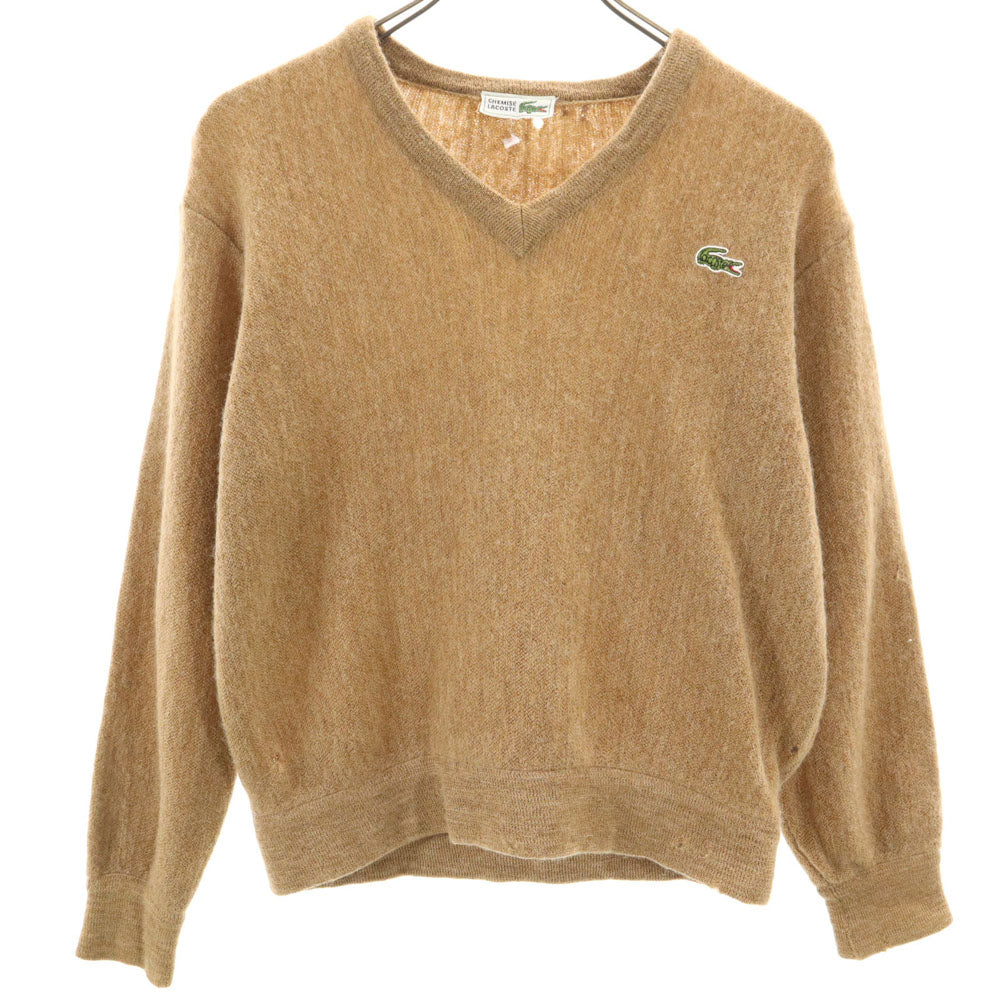 CHEMISE LACOSTE シュミーズラコステ ウール ヴィンテージ 長袖 Vネック セーター 3 ブラウン ニット レディース