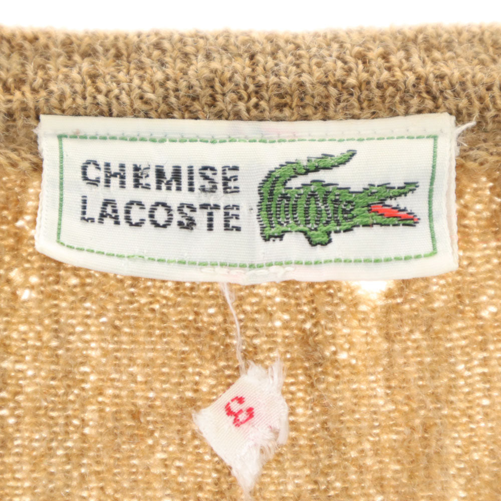 CHEMISE LACOSTE シュミーズラコステ ウール ヴィンテージ 長袖 Vネック セーター 3 ブラウン ニット レディース