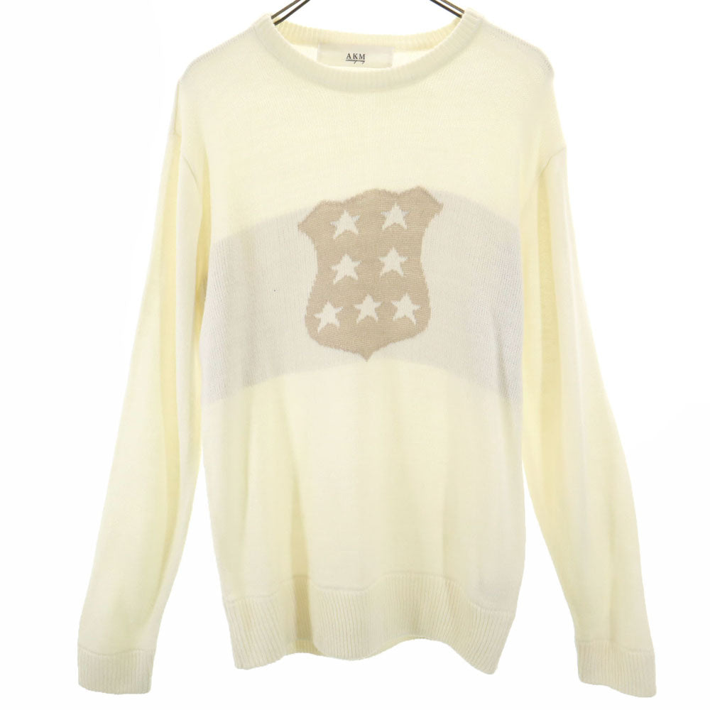AKM エイケイエム 長袖 セーター L ホワイト ニット メンズ
