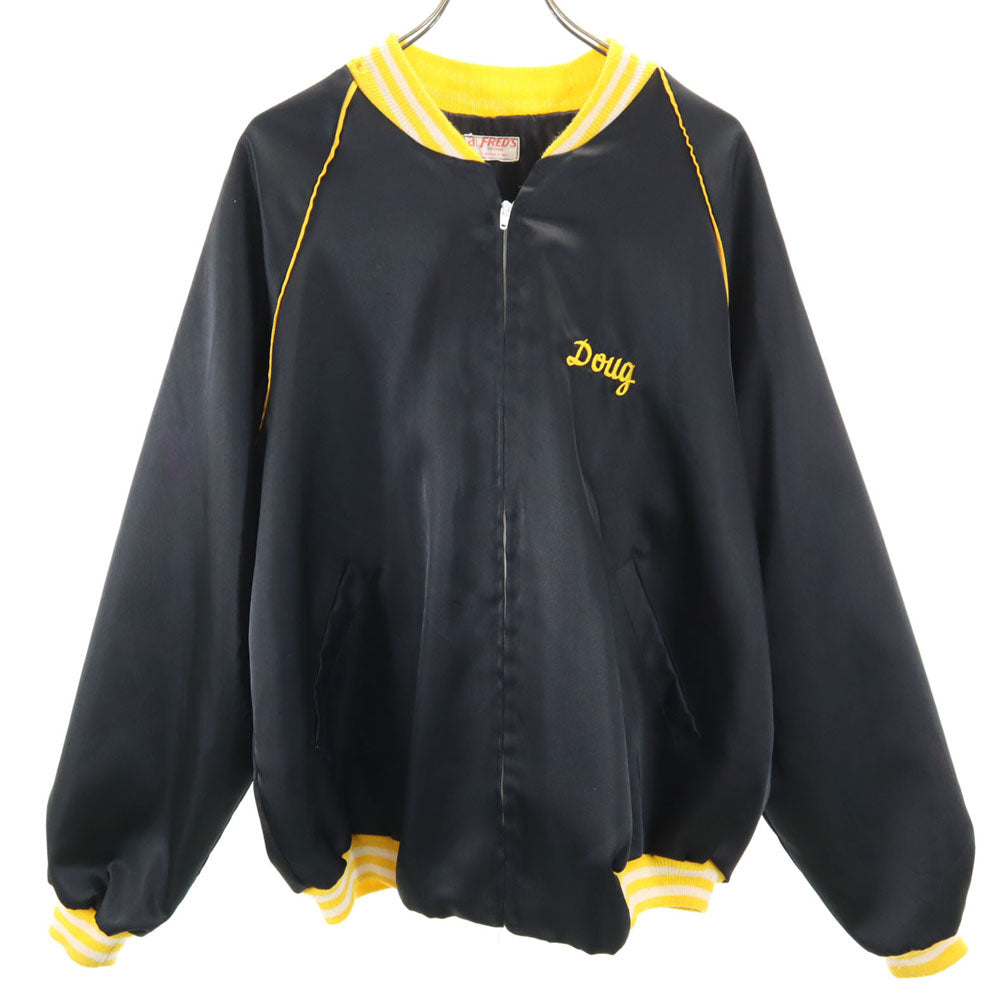 OLD オールド 70s 80s バック刺繍 長袖 ブルゾン ブラック系 メンズ