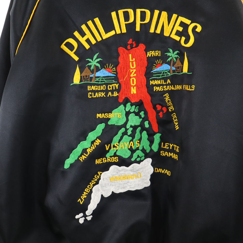 OLD オールド 70s 80s バック刺繍 長袖 ブルゾン ブラック系 メンズ