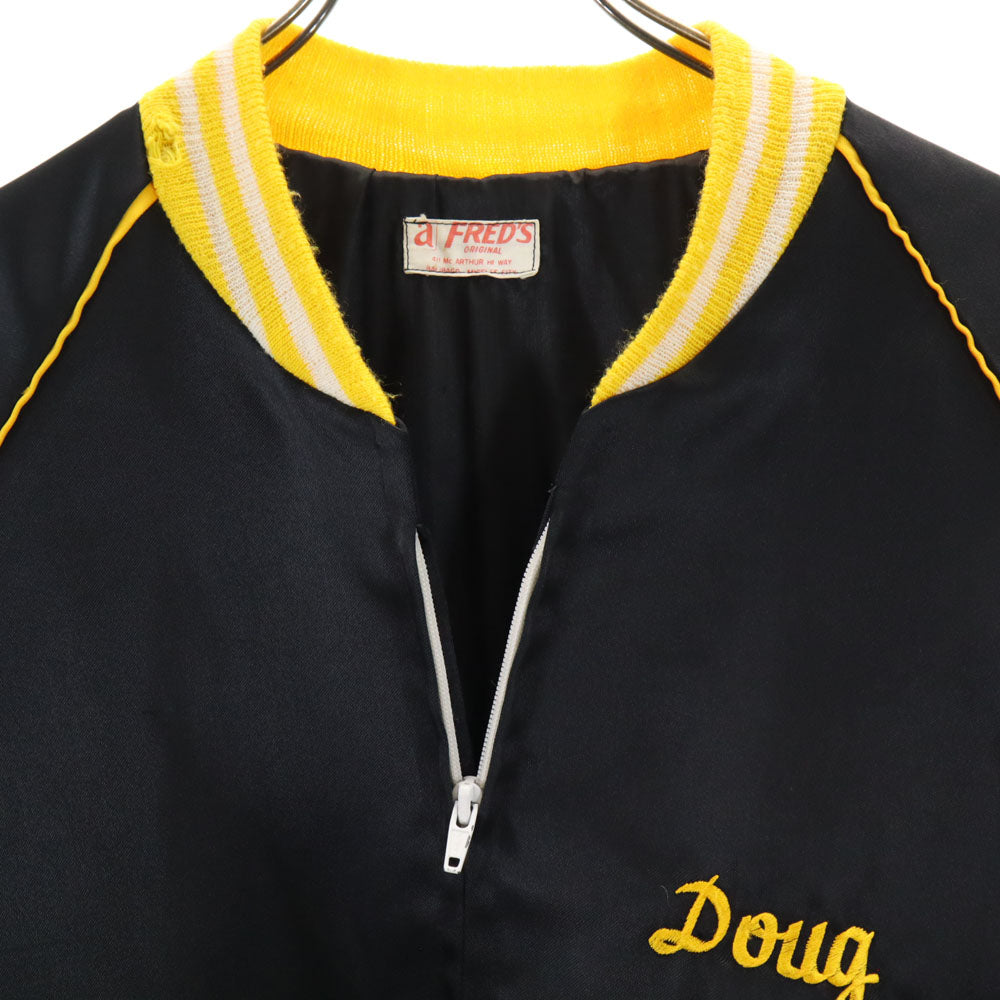 OLD オールド 70s 80s バック刺繍 長袖 ブルゾン ブラック系 メンズ