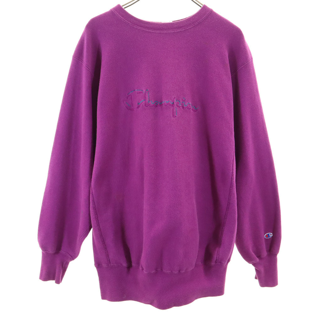Champion チャンピオン 90s リバースウィーブ USA製 オールド 刺繍タグ 長袖 スウェット トレーナー XL パープル系 REVERSE WEAVE 裏起毛 メンズ