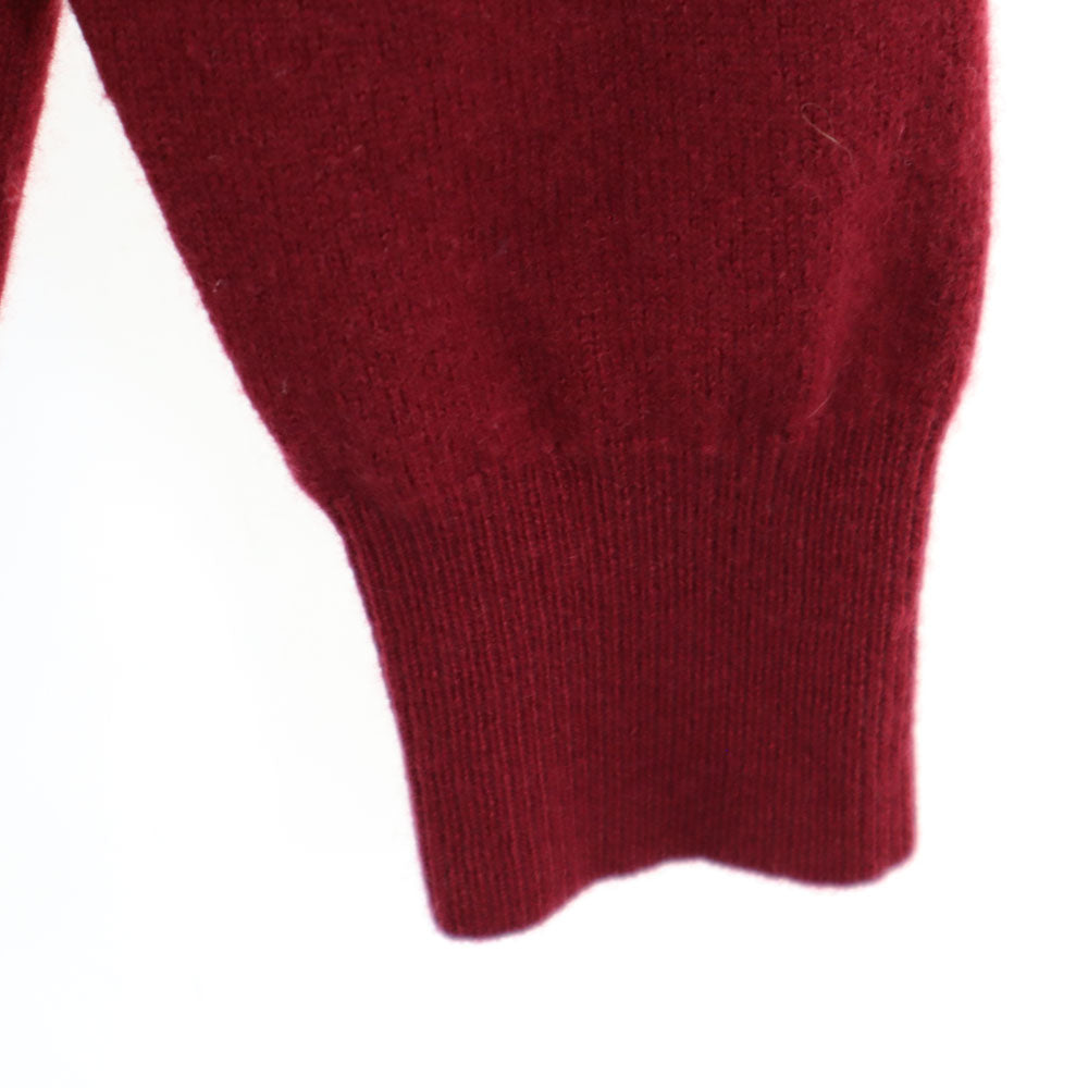 YVES SAINT LAURENT イヴサンローラン 90s 日本製 カシミヤブレンド オールド 長袖 Vネック セーター L ワインレッド ニット メンズ