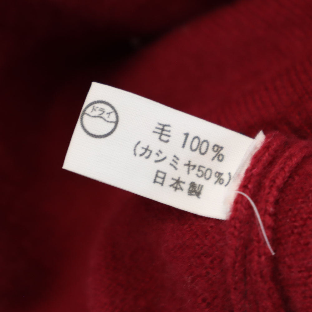 YVES SAINT LAURENT イヴサンローラン 90s 日本製 カシミヤブレンド オールド 長袖 Vネック セーター L ワインレッド ニット メンズ
