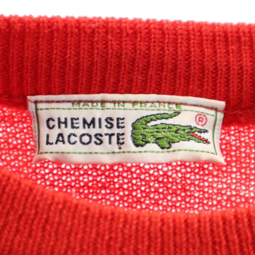CHEMISE LACOSTE シュミーズラコステ 80s 70s フランス製 ウールブレンド フレラコ ヴィンテージ 長袖 セーター 5 レッド ニット メンズ