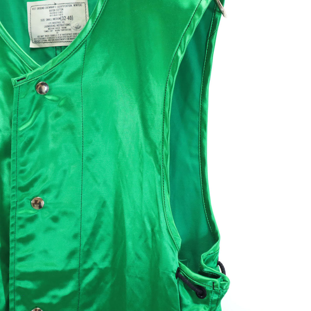 US NAVY アメリカ海軍 80s ヴィンテージ DLA ラインクルーマン ベスト S グリーン US NEVY VEST GROUND CREWMAN'S メンズ