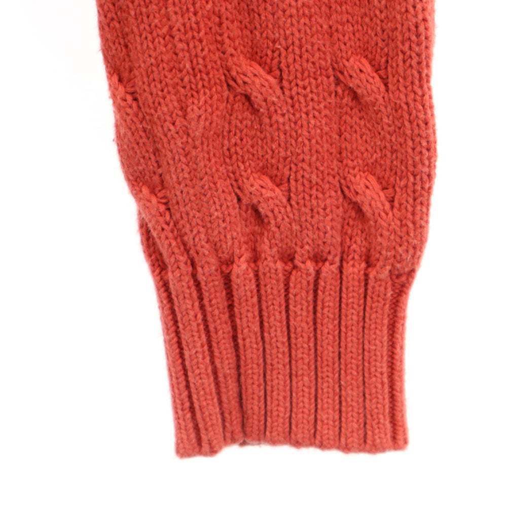 RALPH LAUREN SPORT ラルフローレンスポーツ 長袖 ケーブル編み Vネック セーター M 朱色 ニット レディース