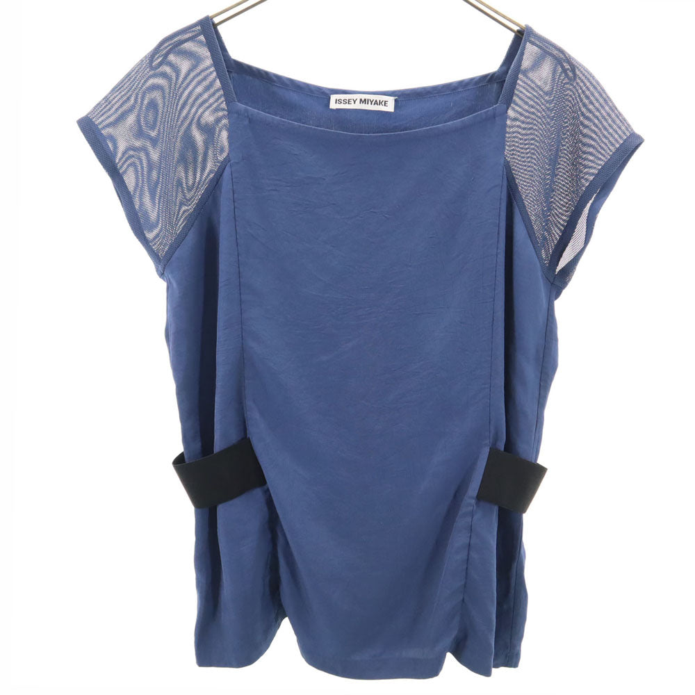 ISSEY MIYAKE イッセイミヤケ 日本製 半袖 カットソー 2 ネイビー レディース
