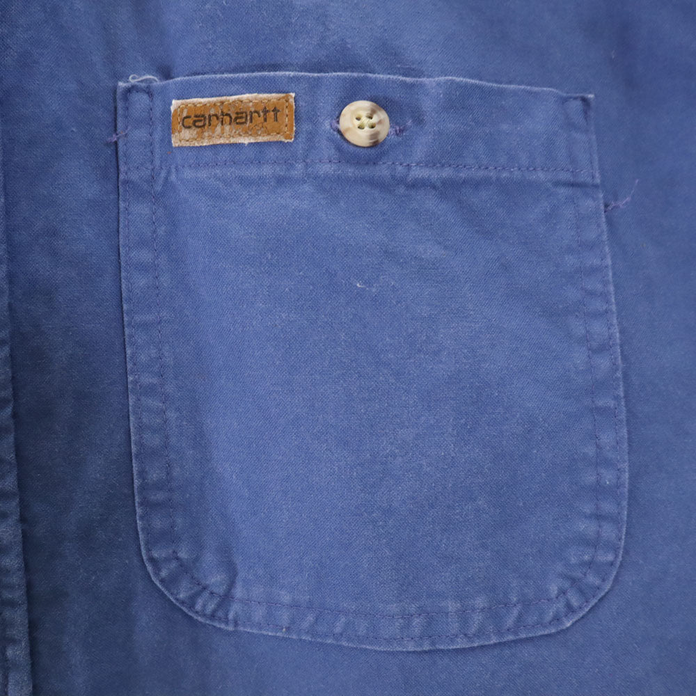 Carhartt カーハート 半袖 ボタンダウン ワークシャツ L ブルー メンズ