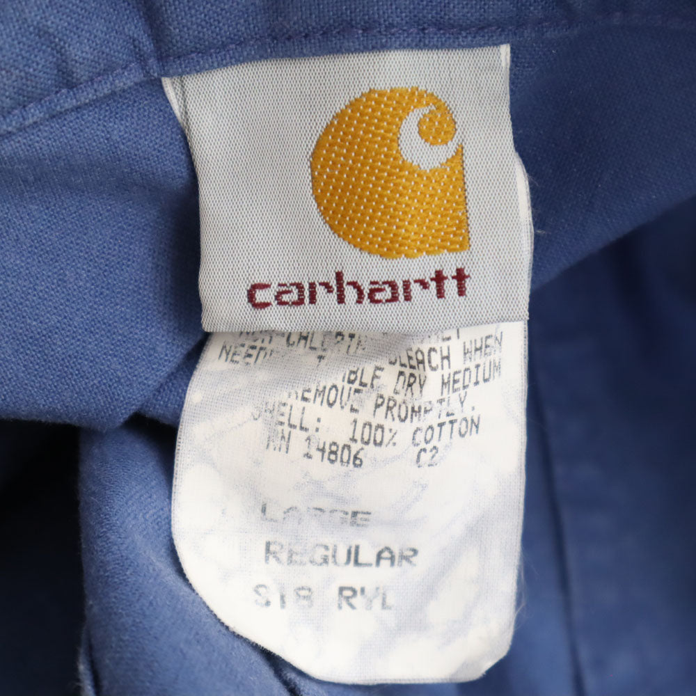Carhartt カーハート 半袖 ボタンダウン ワークシャツ L ブルー メンズ