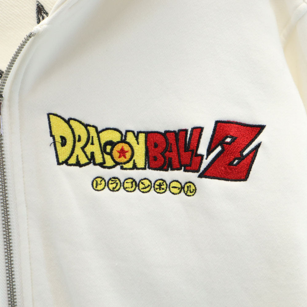 絡繰魂 DRAGON BALL Z バック刺繍 孫悟空 長袖 ジップパーカー M ホワイト系 KARAKURI TAMASHII メンズ