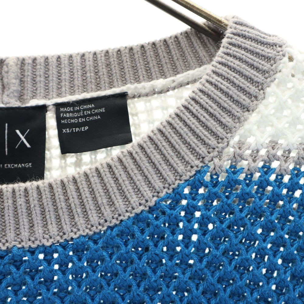 ARMANI EXCHANGE アルマーニエクスチェンジ ボーダー柄 長袖 セーター XS ブルー系 他 ニット メンズ