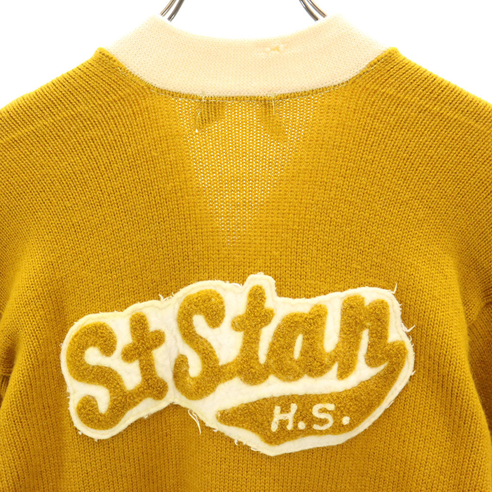 COLLEGIATE PENNAN 60s 70s ヴィンテージ レタード 長袖 Vネック ニットカーディガン キャメル メンズ