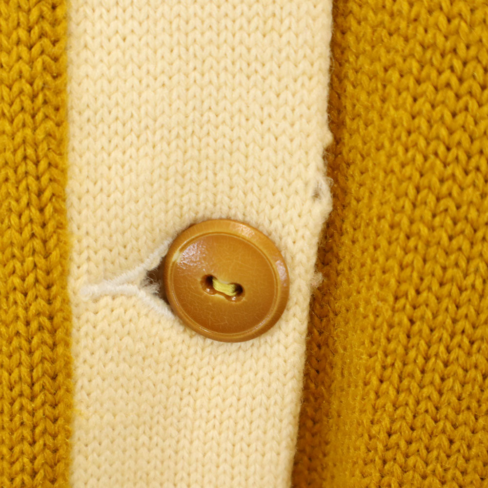COLLEGIATE PENNAN 60s 70s ヴィンテージ レタード 長袖 Vネック ニットカーディガン キャメル メンズ