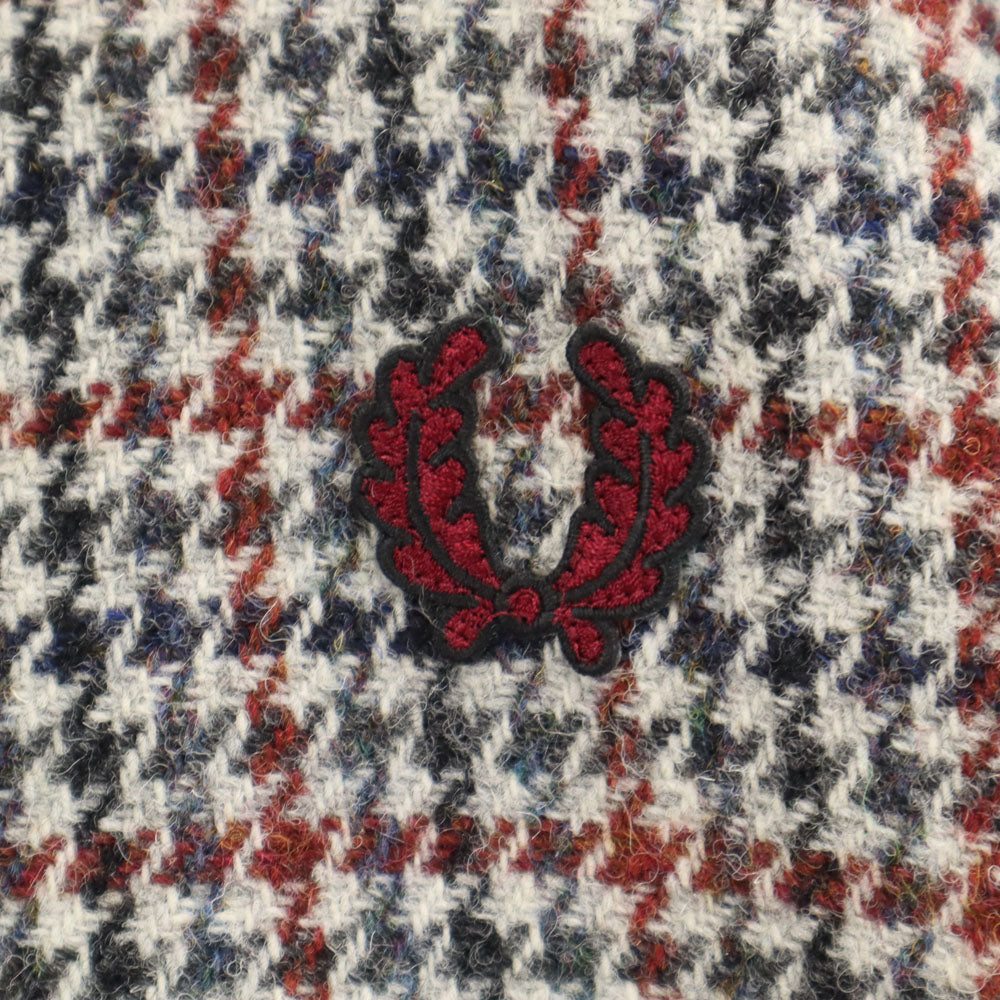 フレッドペリー ハウンドトゥース柄 ハリスツイード ブルゾン M ホワイト 他 FRED PERRY ｘ Harris Tweed 千鳥格子 ジャケット メンズ
