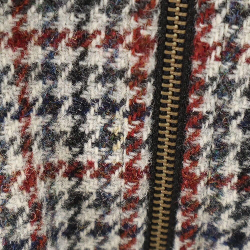 フレッドペリー ハウンドトゥース柄 ハリスツイード ブルゾン M ホワイト 他 FRED PERRY ｘ Harris Tweed 千鳥格子 ジャケット メンズ