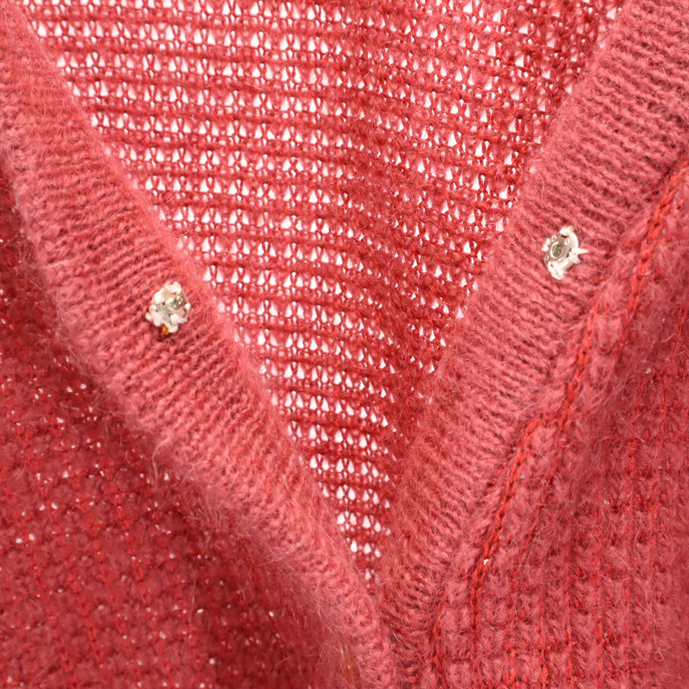 Chloe クロエ 長袖 Vネック ニットカーディガン 40 ピンク レディース