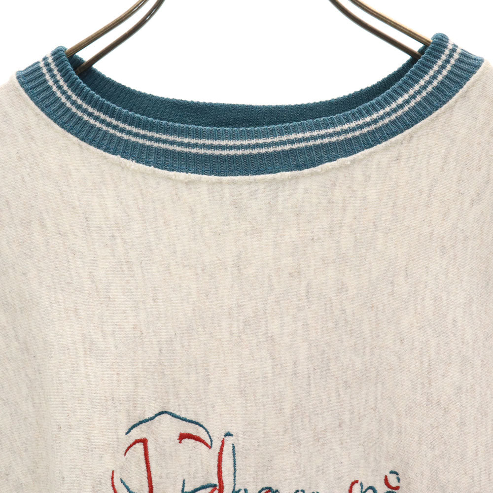 Champion チャンピオン 90s USA製 オールド 刺繍タグ 長袖 リバースウィーブ スウェット トレーナー M ライトグレー 裏起毛 メンズ