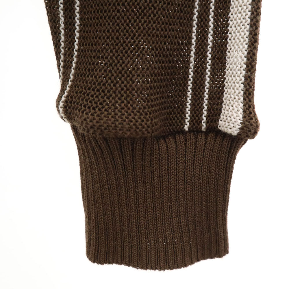 ニードルズ 日本製 ストライプ柄 長袖 Vネック ニット