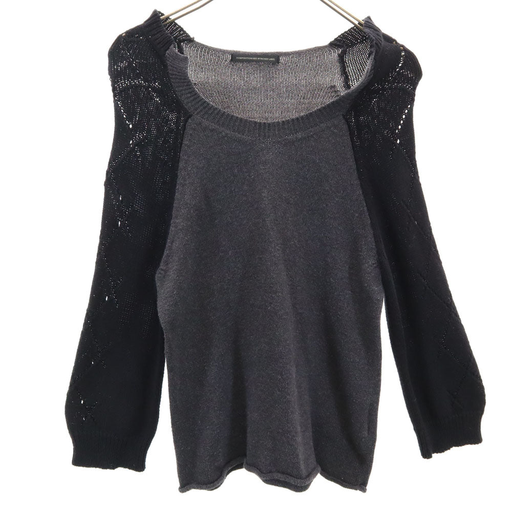 Y's ワイズ 日本製 7分袖 セーター 2 チャコールグレー COMPOSITION SEE ATTACHED LABEL ニット レディース