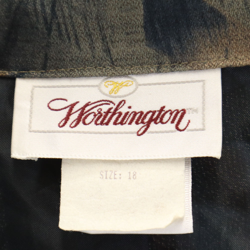 Washington ワシントン 90s USA製 オールド 総柄 テーラードジャケット 18 グレー系 ブレザー ビッグサイズ レディース