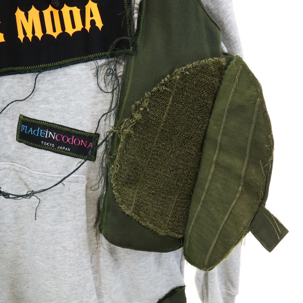 コドナデモーダ 長袖 スウェットパーカー グレー メンズ