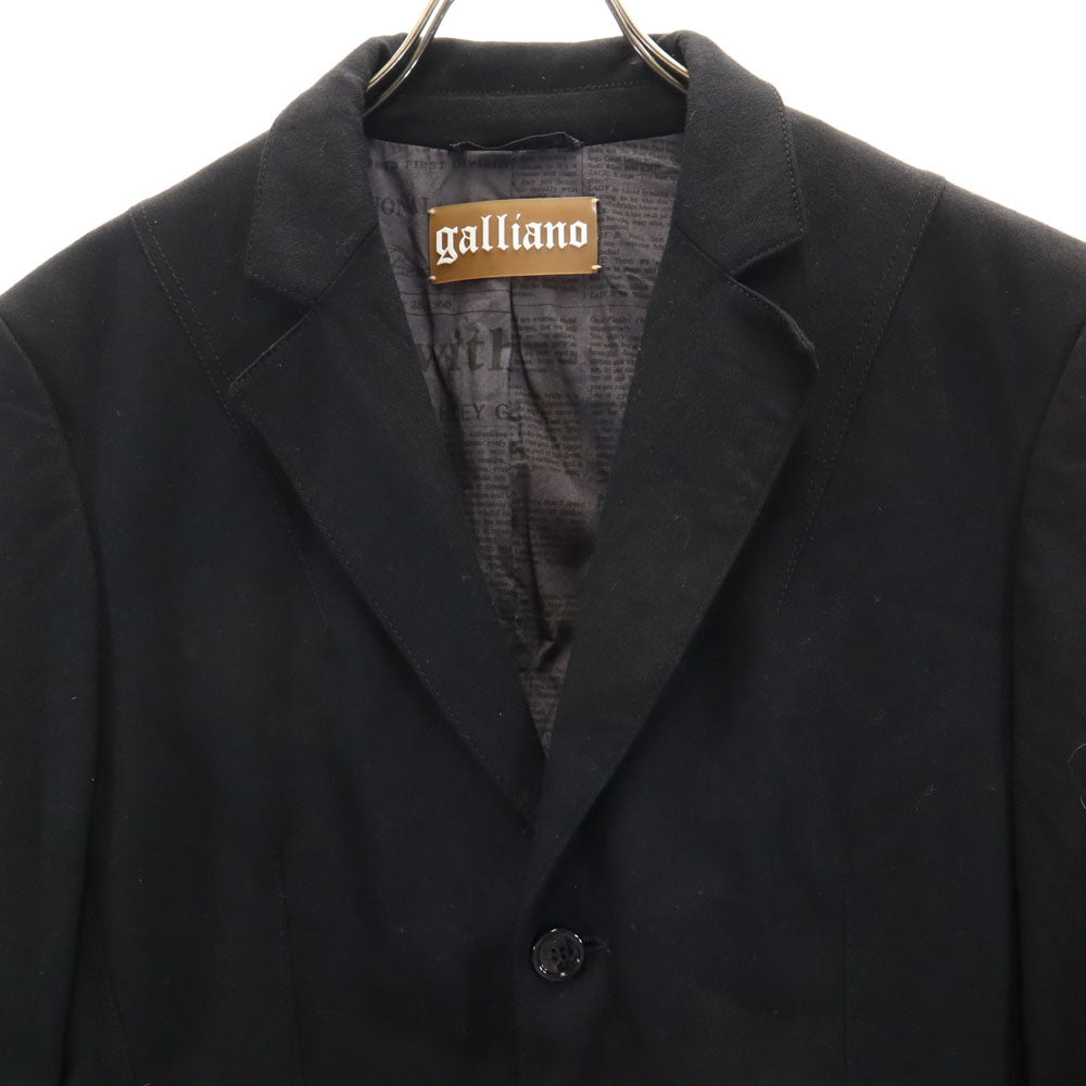 galliano ガリアーノ テーラードジャケット 48 ブラック ブレザー メンズ