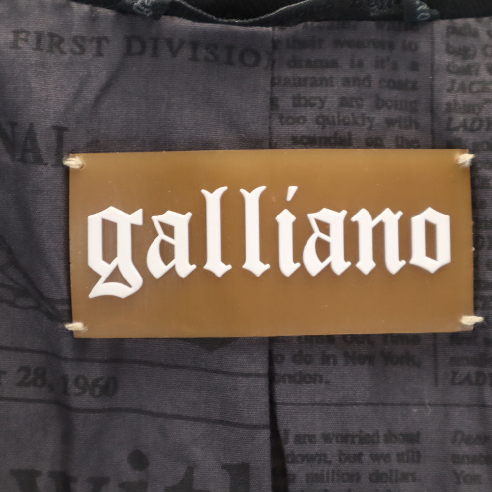 galliano ガリアーノ テーラードジャケット 48 ブラック ブレザー メンズ