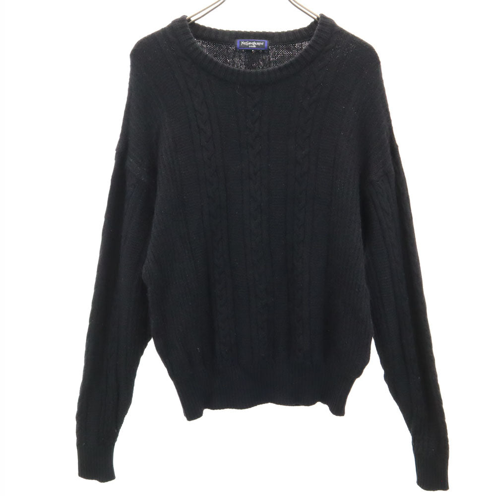 イヴサンローラン 90s ウール オールド 長袖 セーター L ブラック YVES SAINT LAURENT tricots ニット メンズ