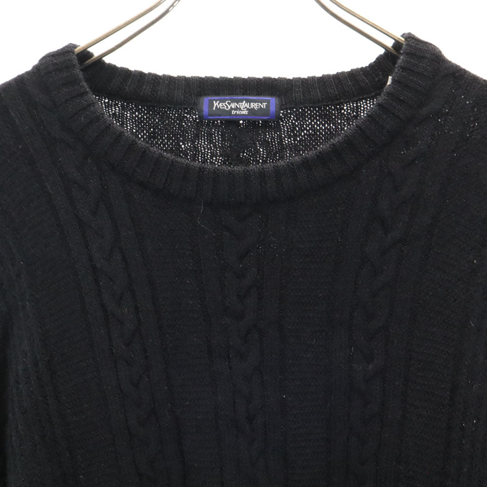 イヴサンローラン 90s ウール オールド 長袖 セーター L ブラック YVES SAINT LAURENT tricots ニット メンズ