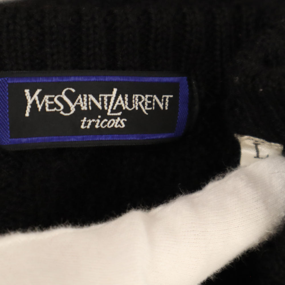 イヴサンローラン 90s ウール オールド 長袖 セーター L ブラック YVES SAINT LAURENT tricots ニット メンズ