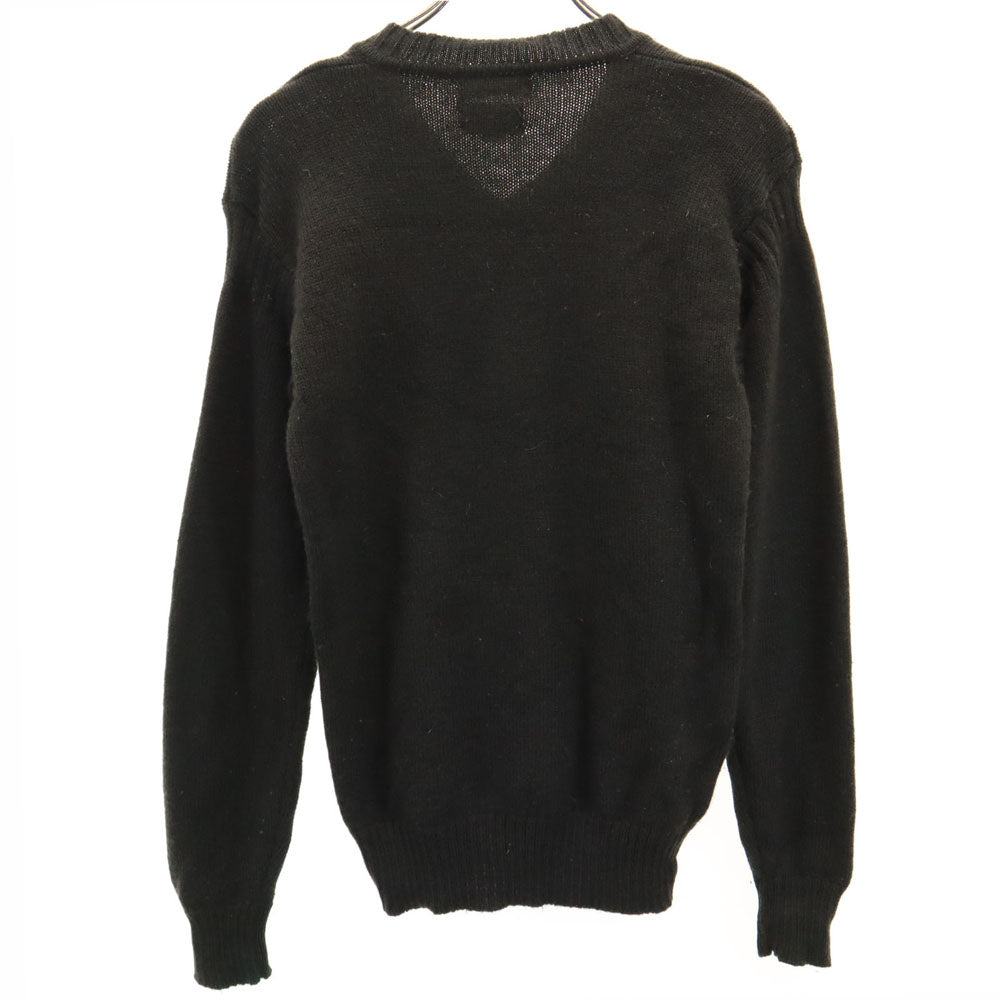 YVES SAINT LAURENT イヴサンローラン 80s ウール ヴィンテージ 長袖 Vネック セーター S カーキ ニット メンズ