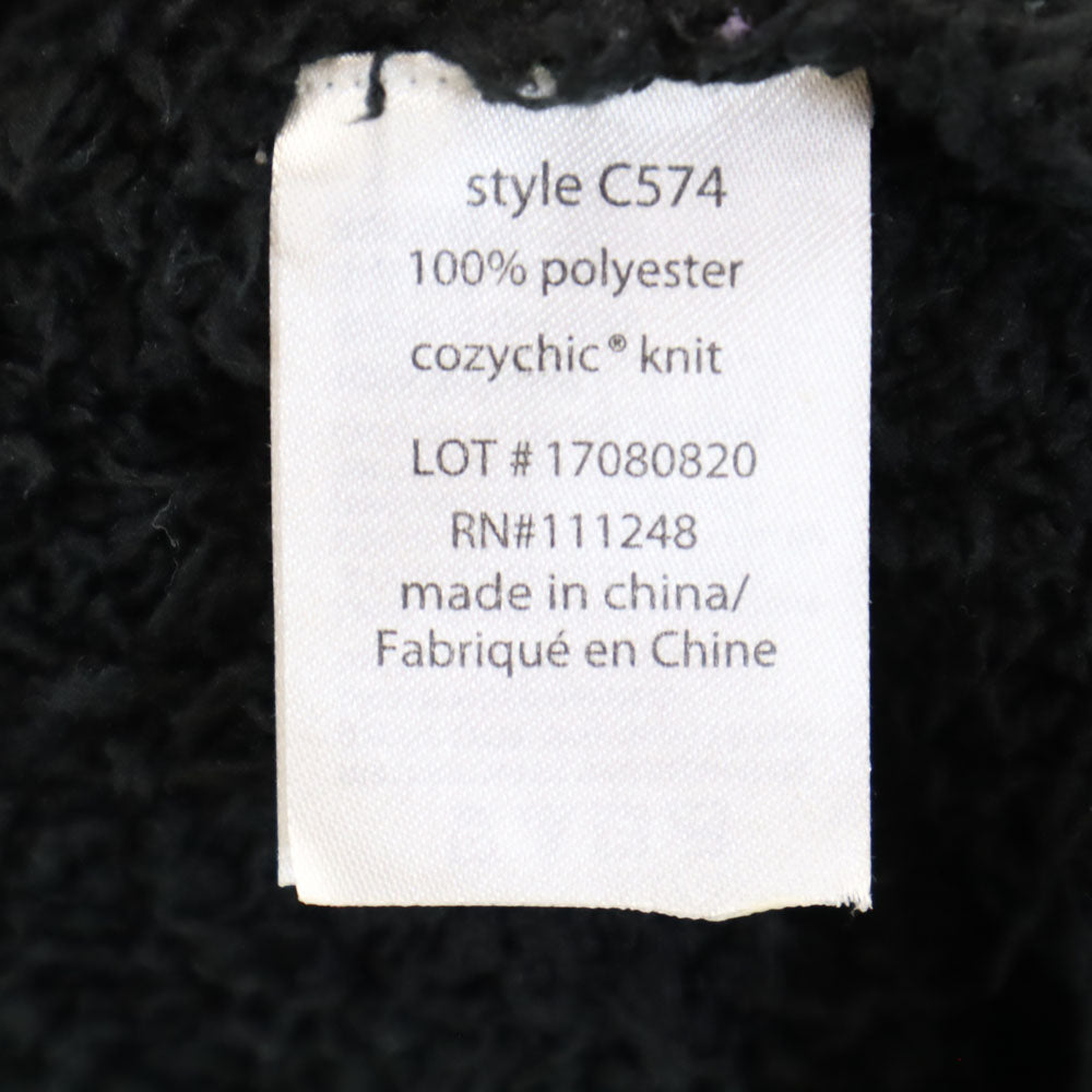 BAREFOOT DREAMS ベアフットドリームス 長袖 ボア ジップパーカー M ブラック ルームウェア メンズ