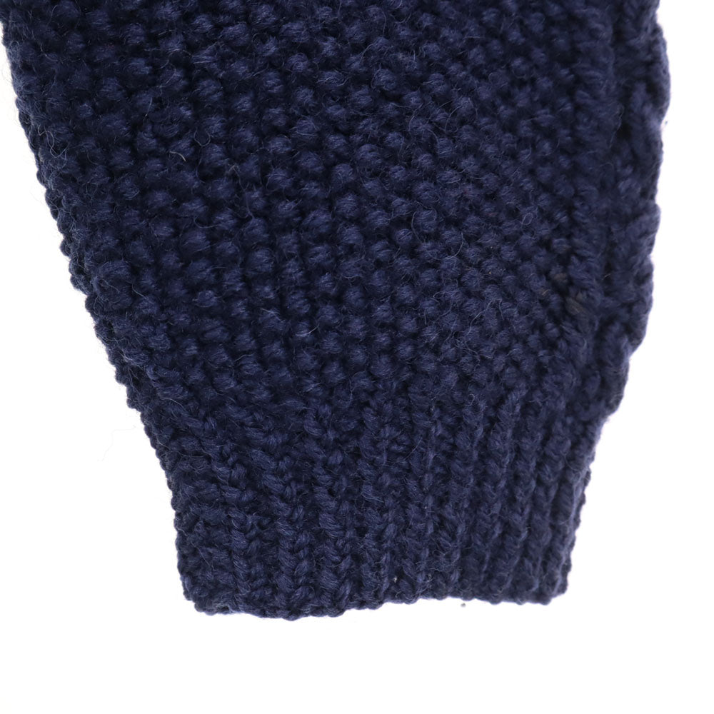 INVERALLAN インバーアラン スコットランド製 長袖 アラン編み ニットカーディガン ネイビー メンズ