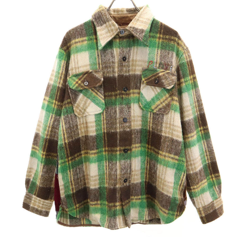 MONTGOMERY WARD モンゴメリーワード 70s ヴィンテージ チェック柄 長袖 CPO シャツ L ベージュ 他 メンズ