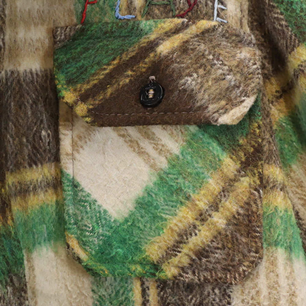 MONTGOMERY WARD モンゴメリーワード 70s ヴィンテージ チェック柄 長袖 CPO シャツ L ベージュ 他 メンズ