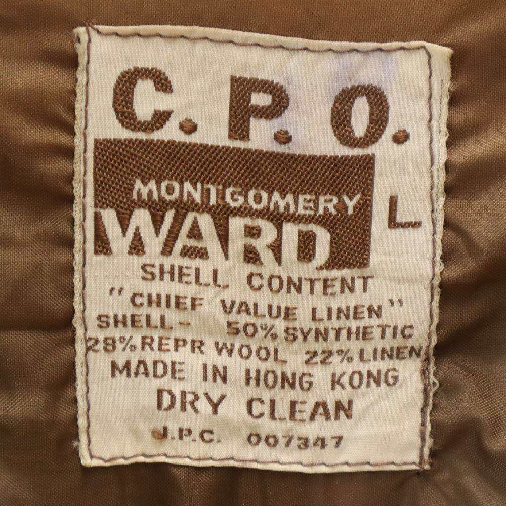 MONTGOMERY WARD モンゴメリーワード 70s ヴィンテージ チェック柄 長袖 CPO シャツ L ベージュ 他 メンズ