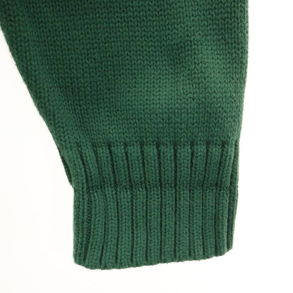 L.L.Bean エルエルビーン 長袖 コットンニット セーター S グリーン系 ハーフジップ アウトドア メンズ