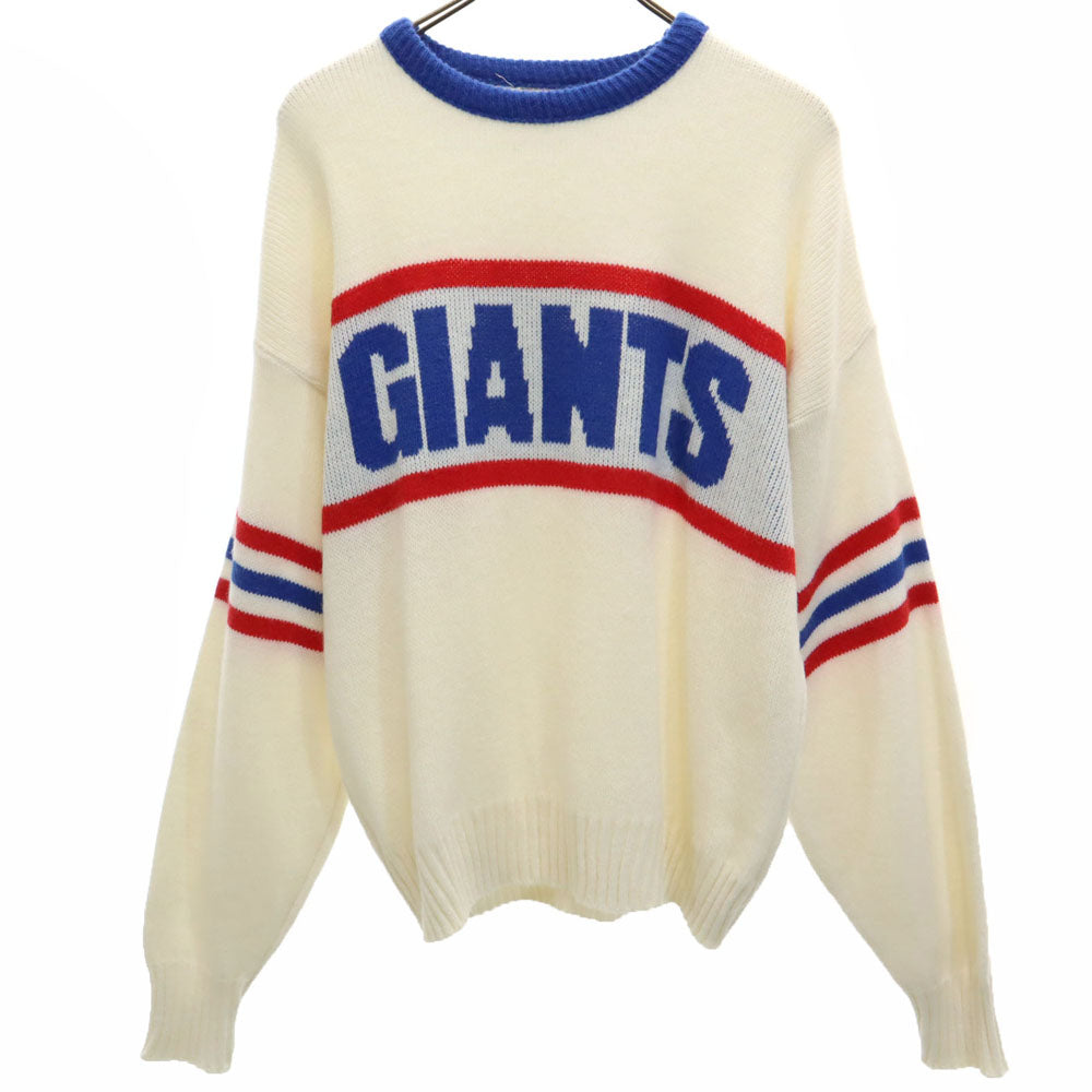 NFL エヌエフエル 90s USA製 オールド ニューヨーク・ジャイアンツ 長袖 セーター M ホワイト ニット Giants メンズ