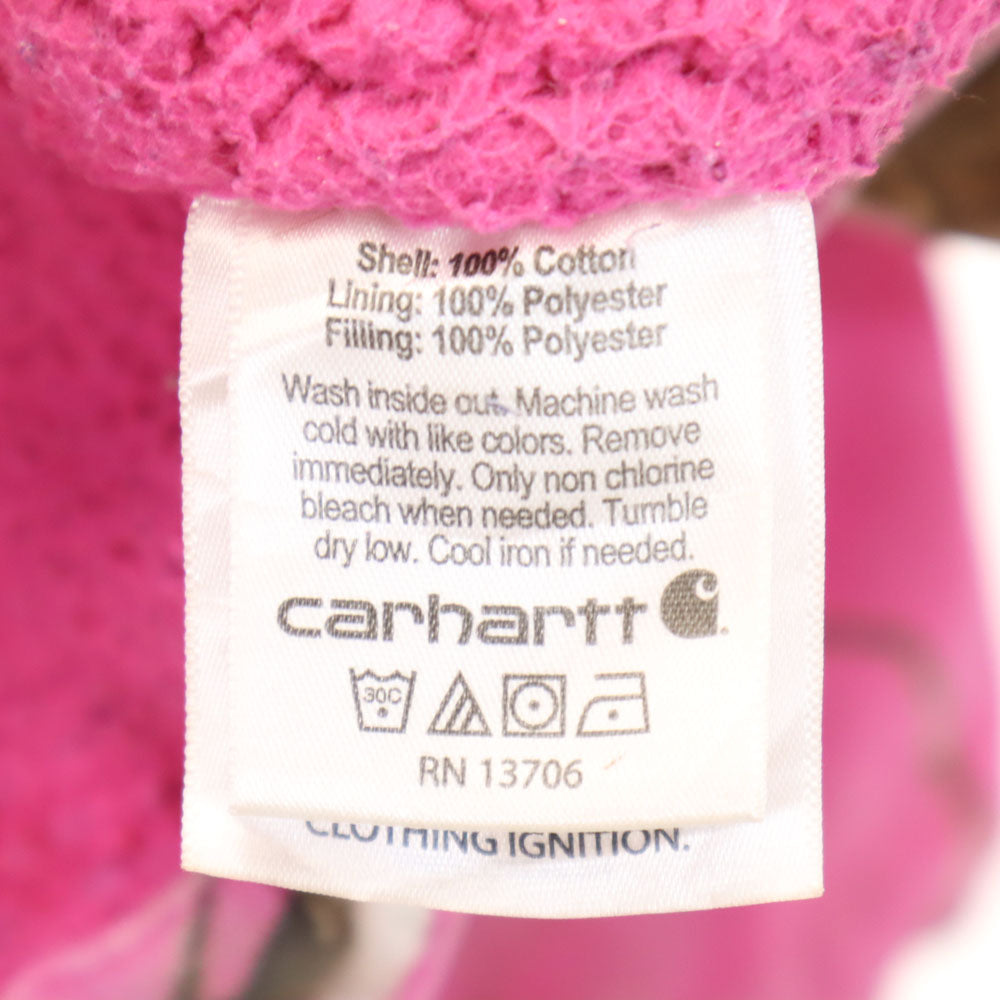 カーハート 総柄 長袖 ジップパーカー 14（L） ピンク系 Carhartt キッズ