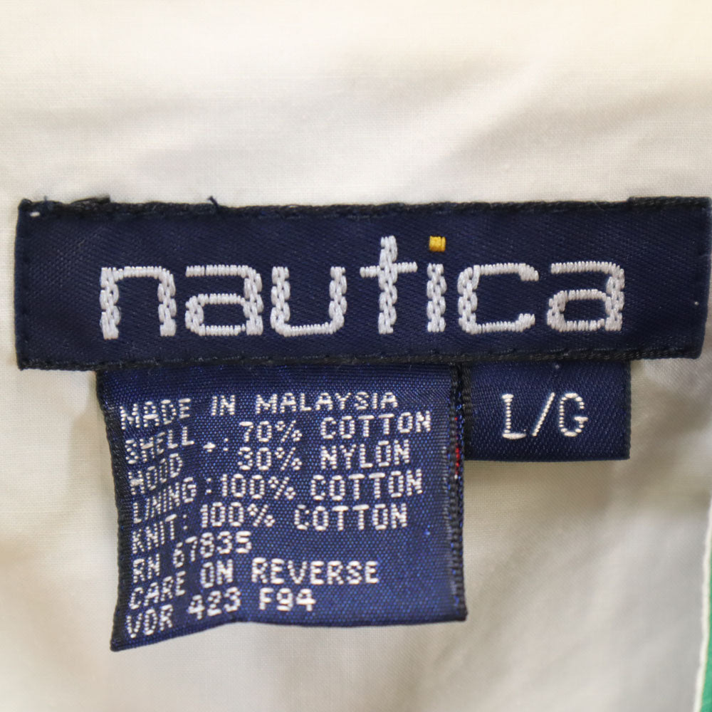 NAUTICA ノーティカ 90s オールド 長袖 ジップジャケット L グリーン系 フード メンズ