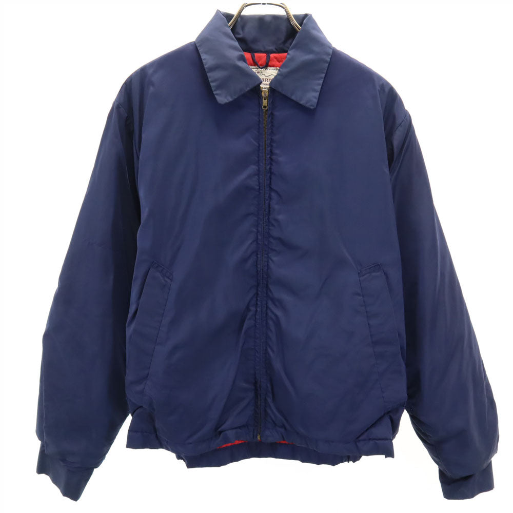 WINDWARD 70s 80s ヴィンテージ 長袖 ジップジャケット ネイビー系 裏キルティング メンズ