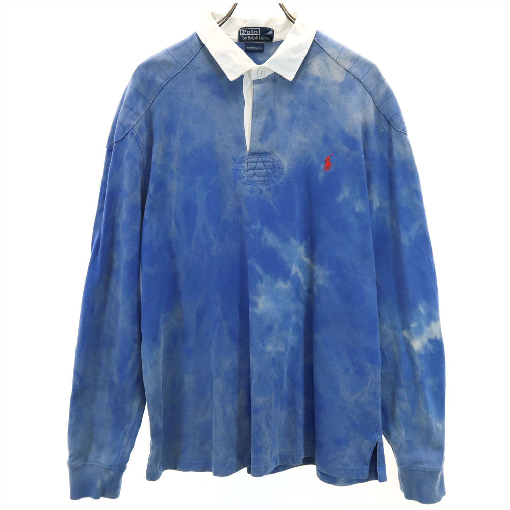 ポロバイラルフローレン タイダイ 長袖 ポロシャツ XL ブルー系 Polo by Ralph Lauren メンズ