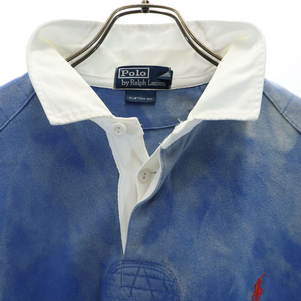ポロバイラルフローレン タイダイ 長袖 ポロシャツ XL ブルー系 Polo by Ralph Lauren メンズ