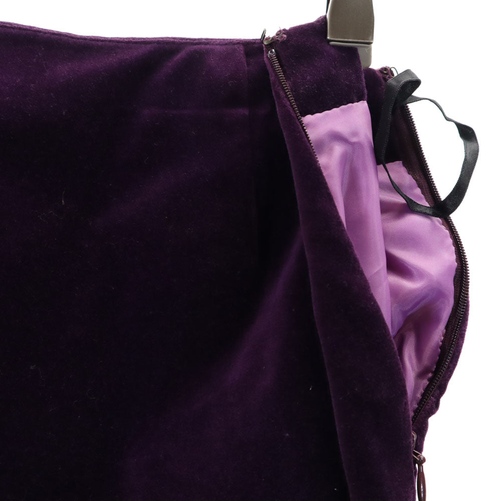 ジャンポールゴルチエ 日本製 ベロア スカートスーツ 上下 セットアップ 40 パープル JEAN-PAUL GAULTIER レディース