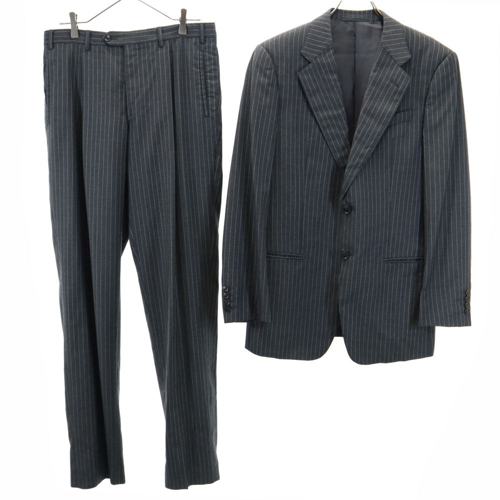 アルマーニコレッツォーニ イタリア製 ピンストライプ スーツ 上下 セットアップ 48 チャコールグレー ARMANI COLLEZIONI メンズ